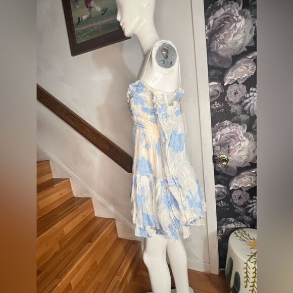 Free People x LoveShackFancy Zennia Floral Off-The-Shoulder Minidress/ size M - Picture 8 of 12